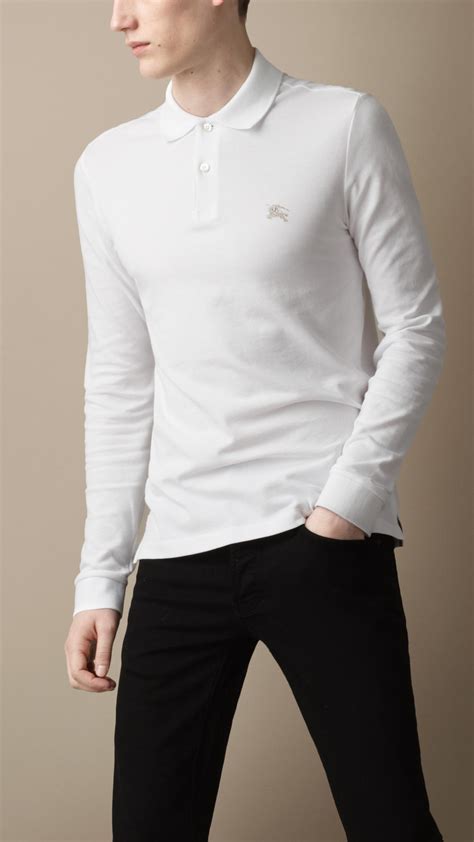 burberry long sleeve white shirt|burberry long sleeve polo men's.